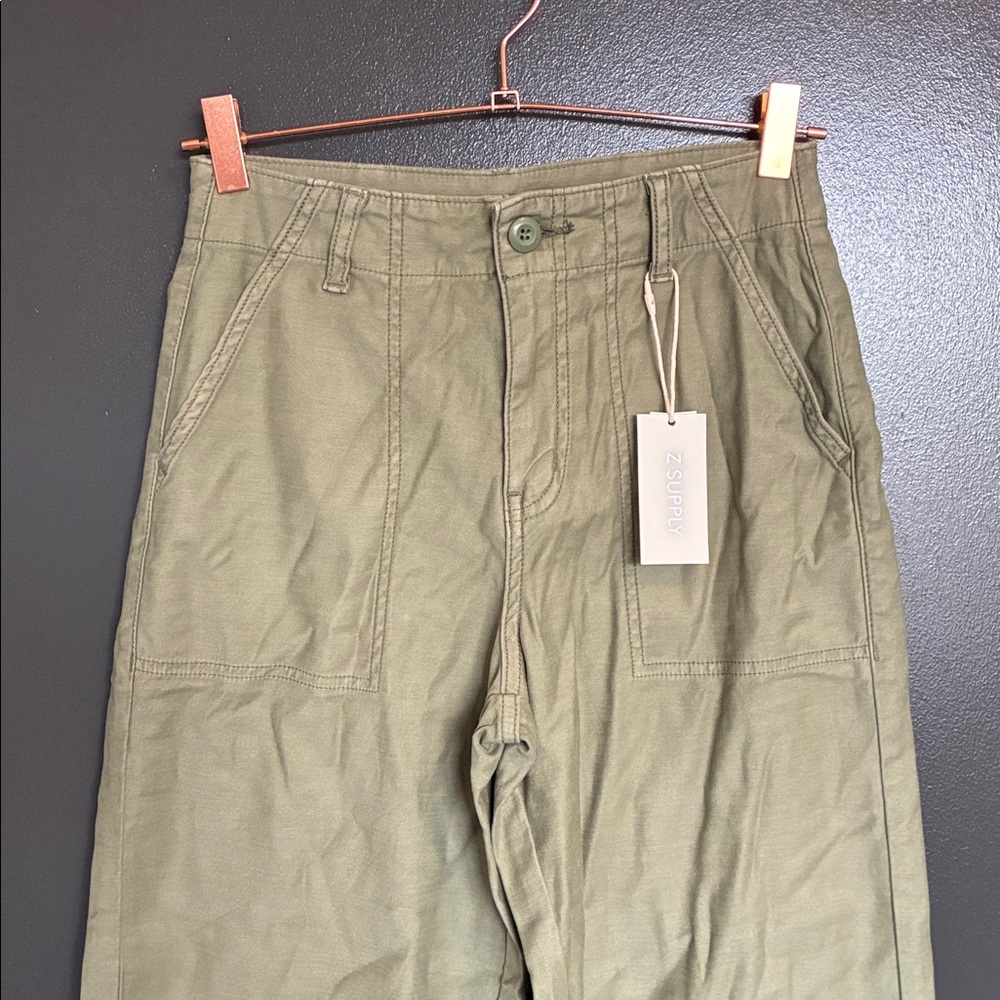 NWT Z Supply Olive Twill Pants Green Sz 25 - Picture 6 of 10